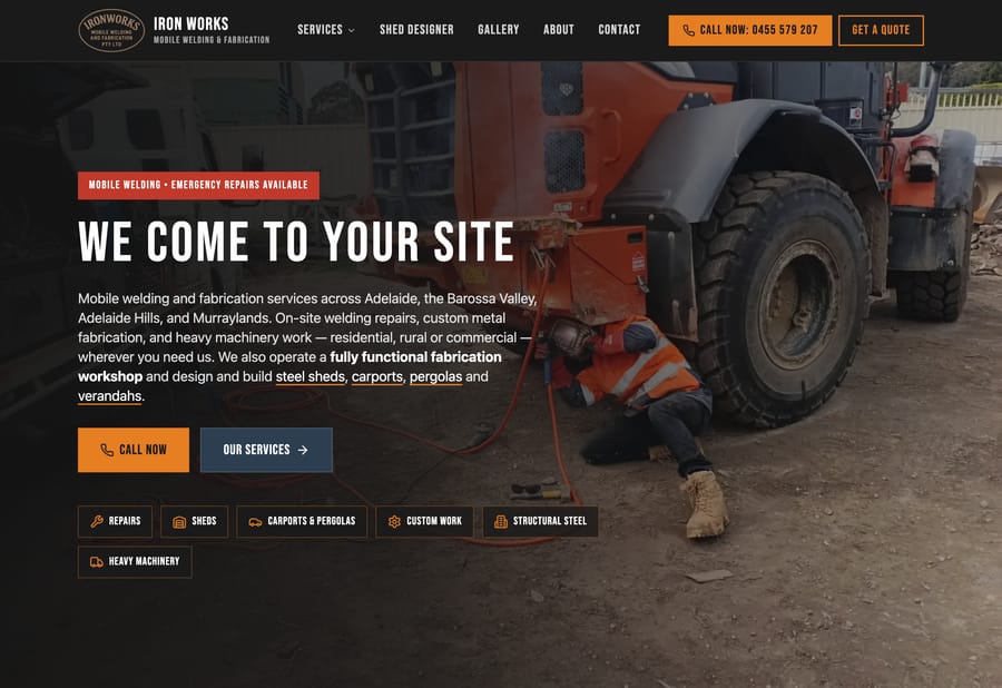Iron Works Mobile Welding website