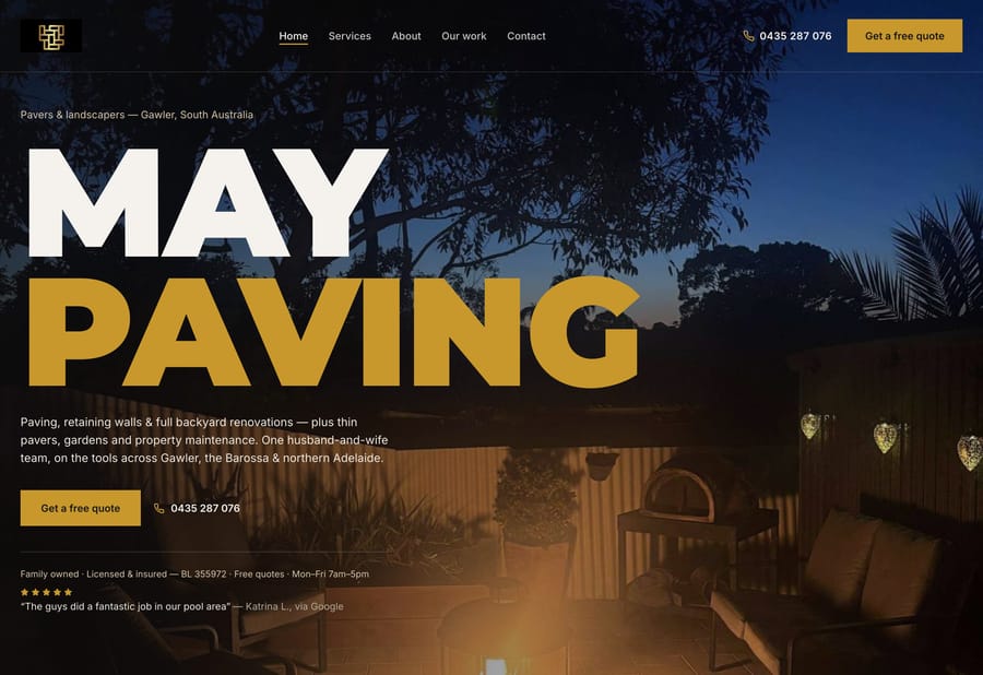 May Paving website